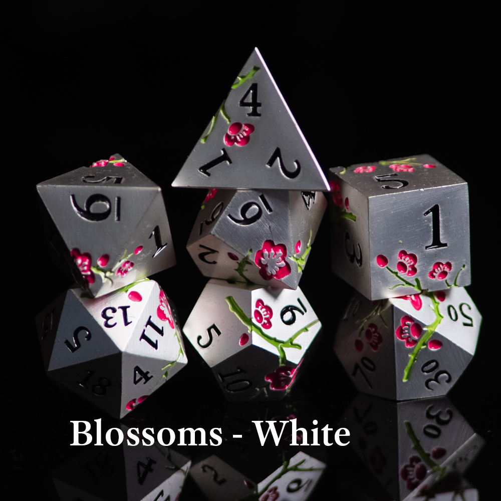 Cherry Blossom Metal Dice