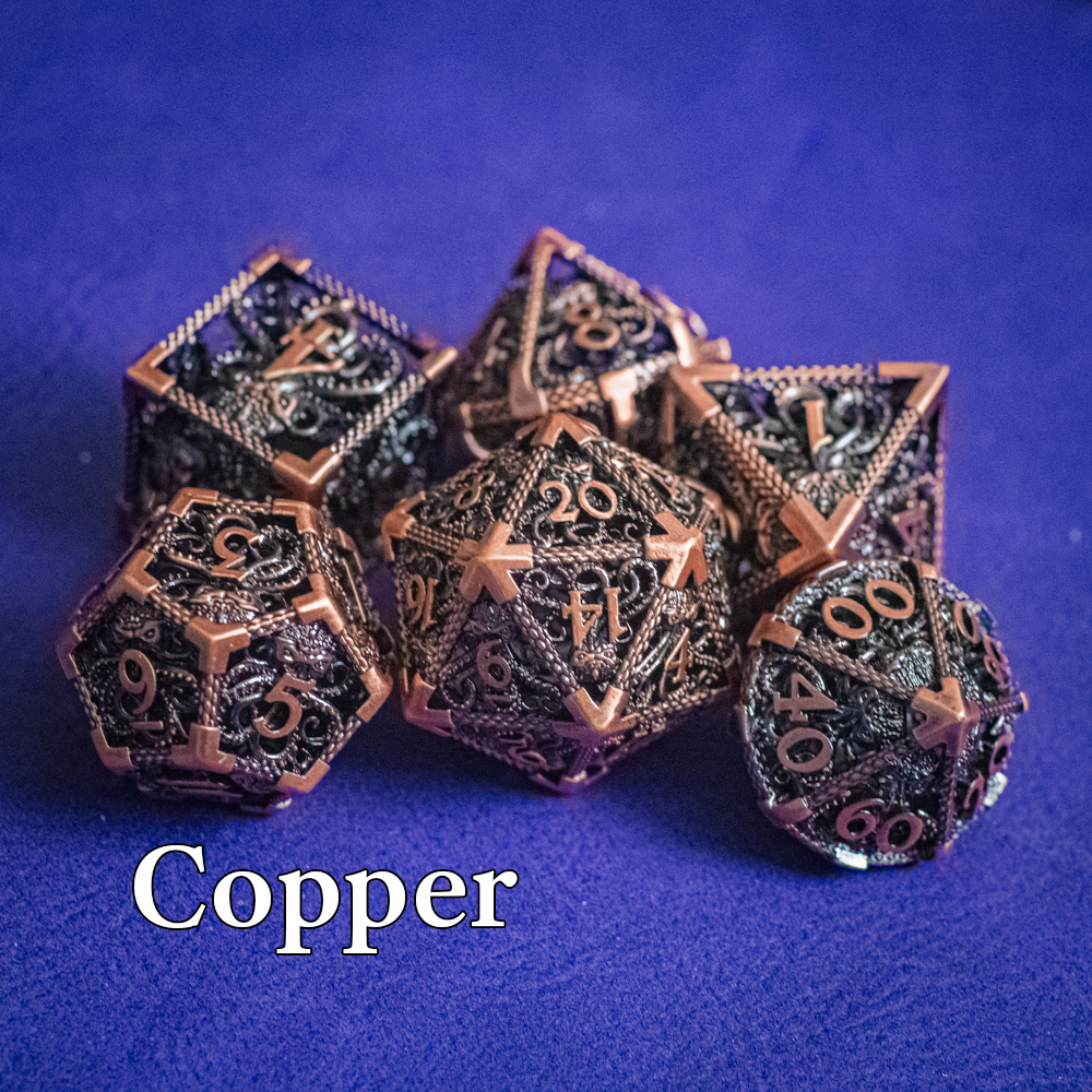 Copper Kraken Hollow Metal Dice