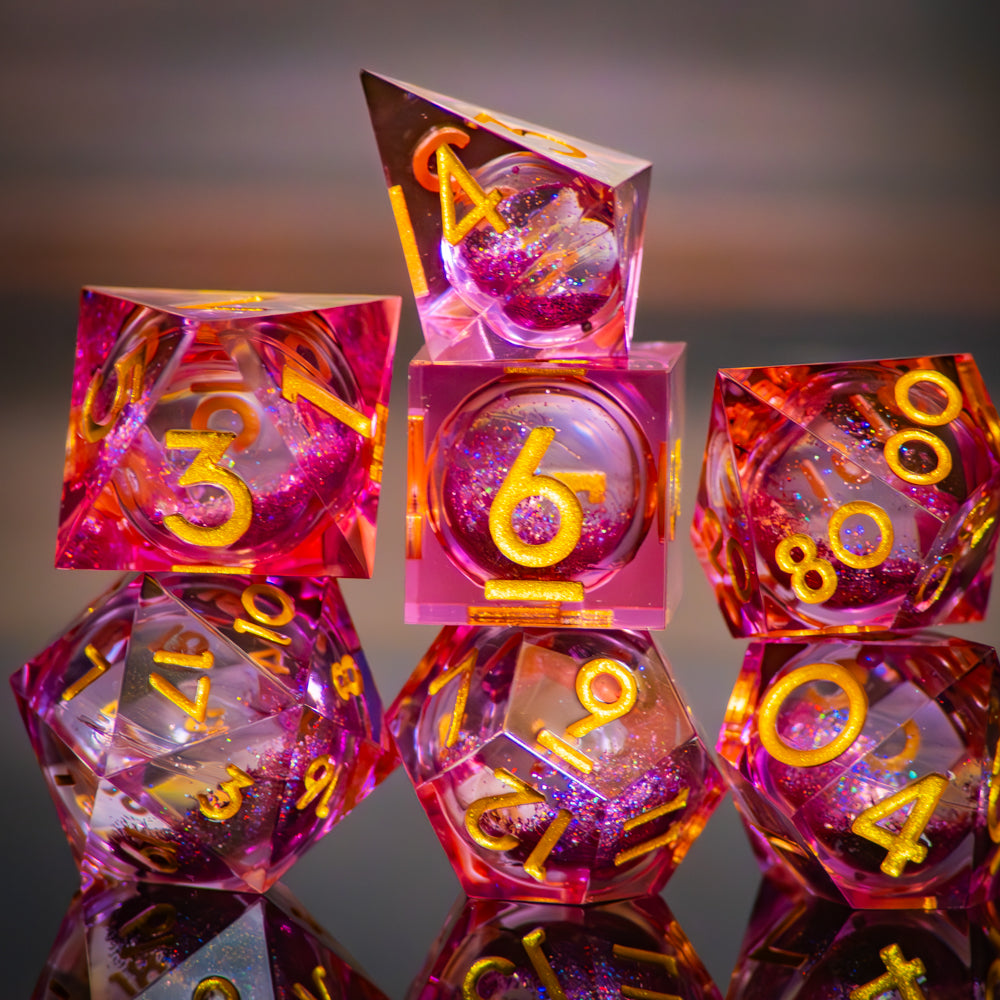 Perfectly Pink Liquid Core Dice Set