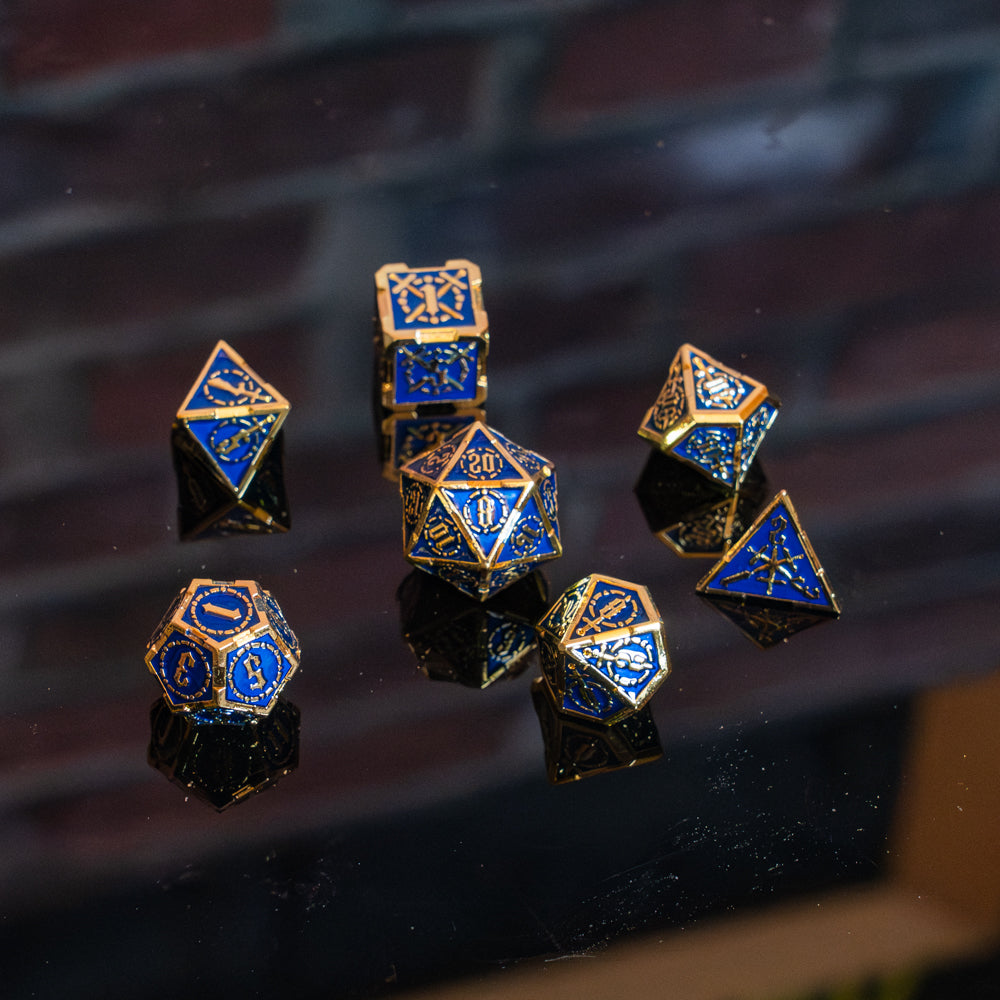 Blue & Gold Crossed Swords
