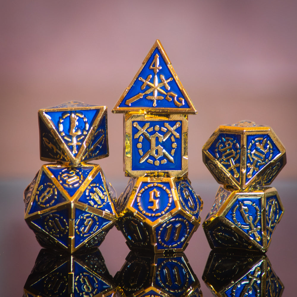 Blue & Gold Crossed Swords