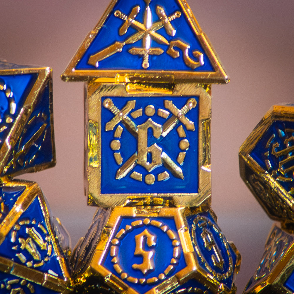 Blue & Gold Crossed Swords