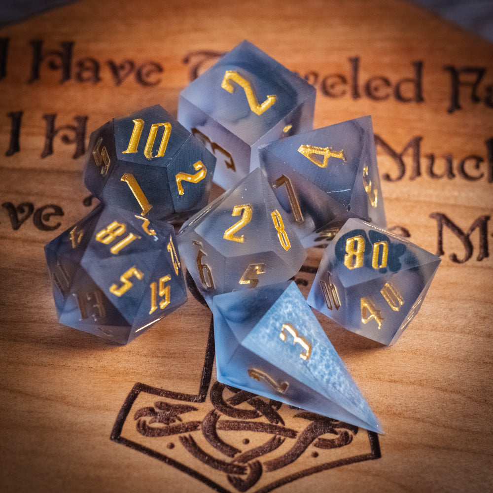 Frosted Smoke Dice Set (Handmade)