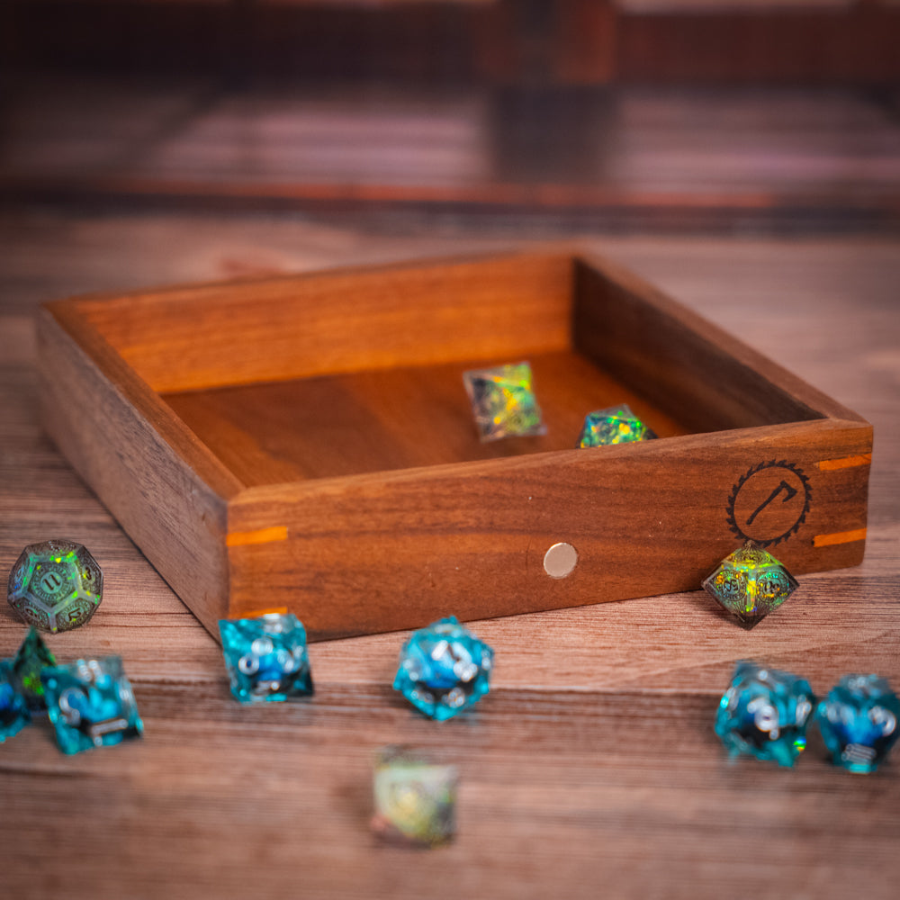 Black Walnut Rolling Tray With Cherry Splines