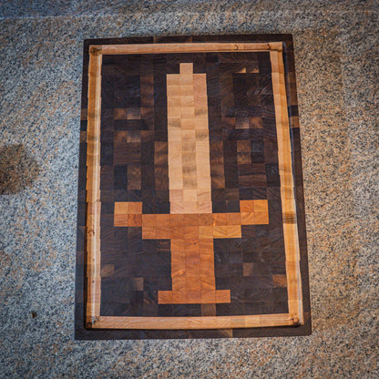 QUICK SHIP Cutting Board | End Grain 8-Bit Sword - Blemished