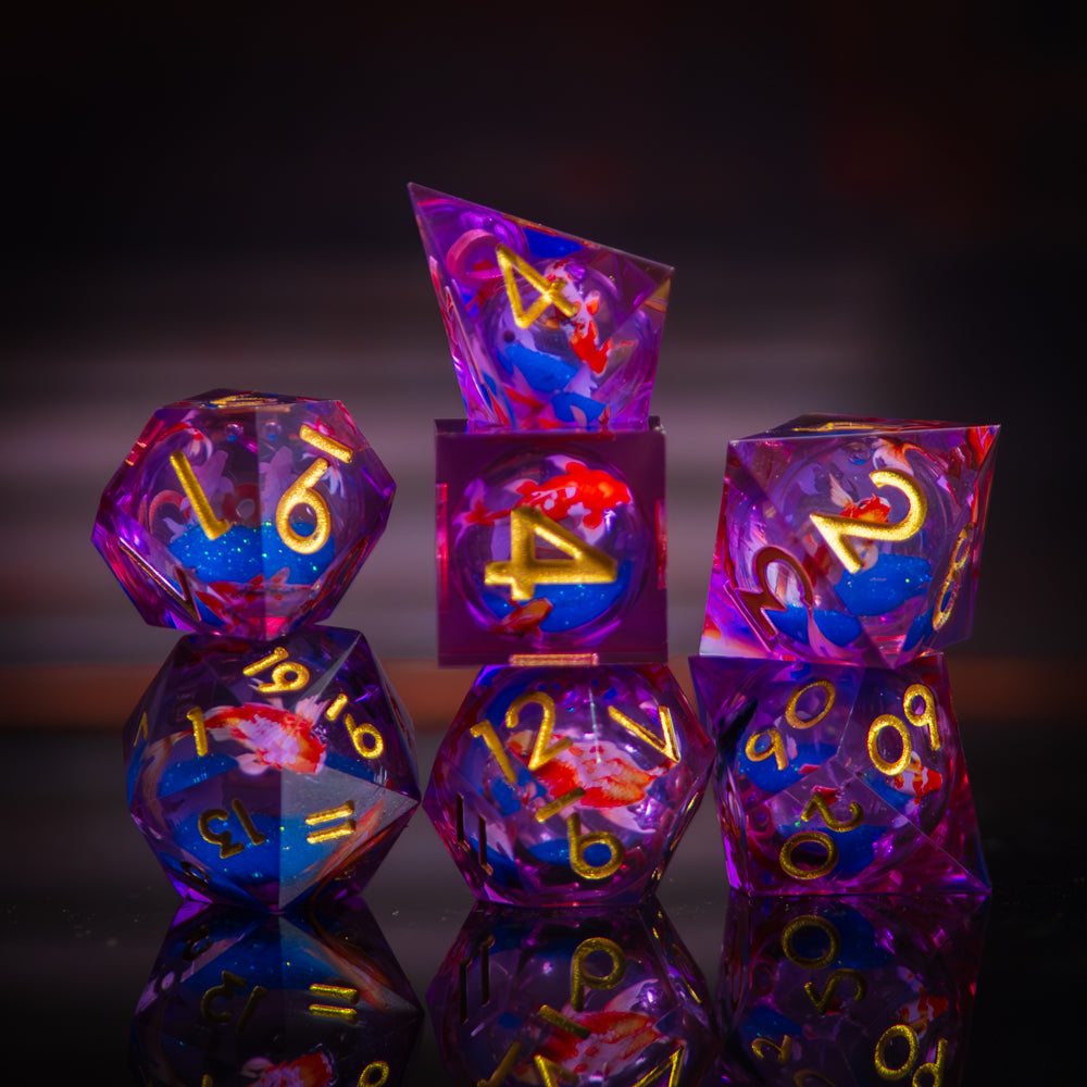 Koi Pond Liquid Core Dice Set