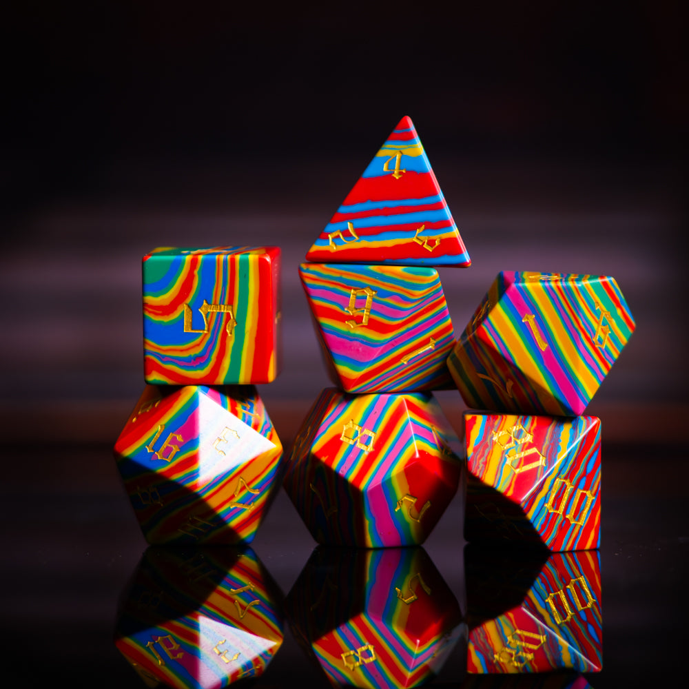 NEW Rainbow Glass Dice