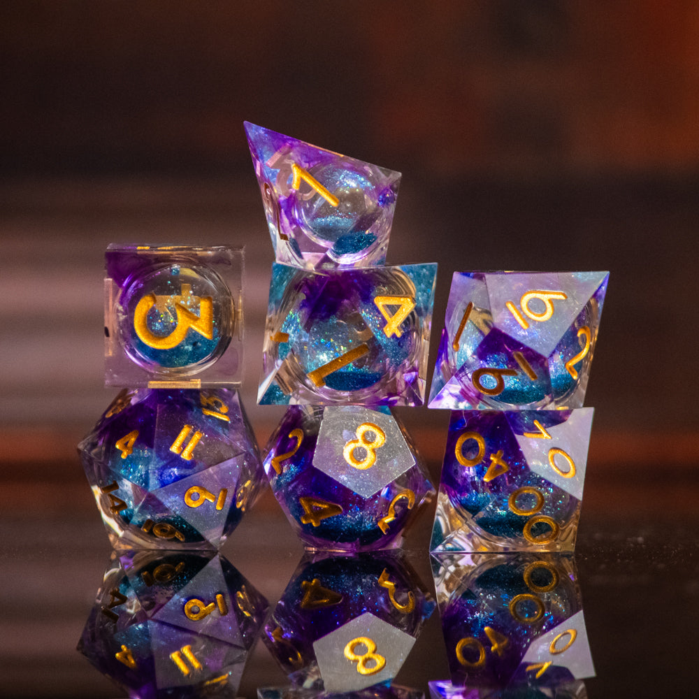 Purple Mana Liquid Core Dice Set