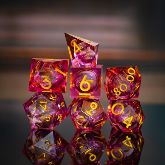 Perfectly Pink Liquid Core Dice Set