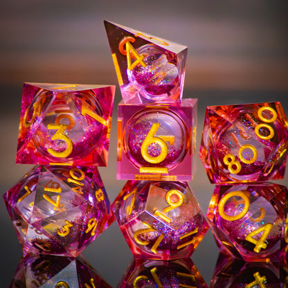 Perfectly Pink Liquid Core Dice Set