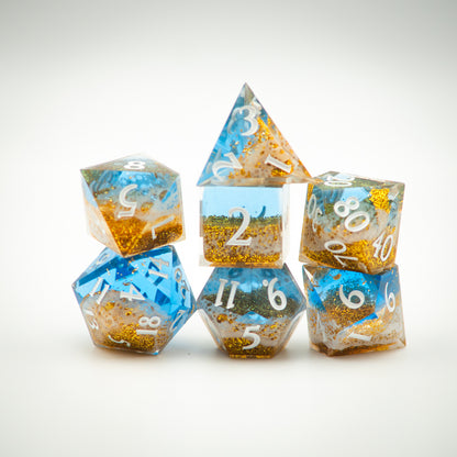 Sandy Beach Dice Set (Handmade)
