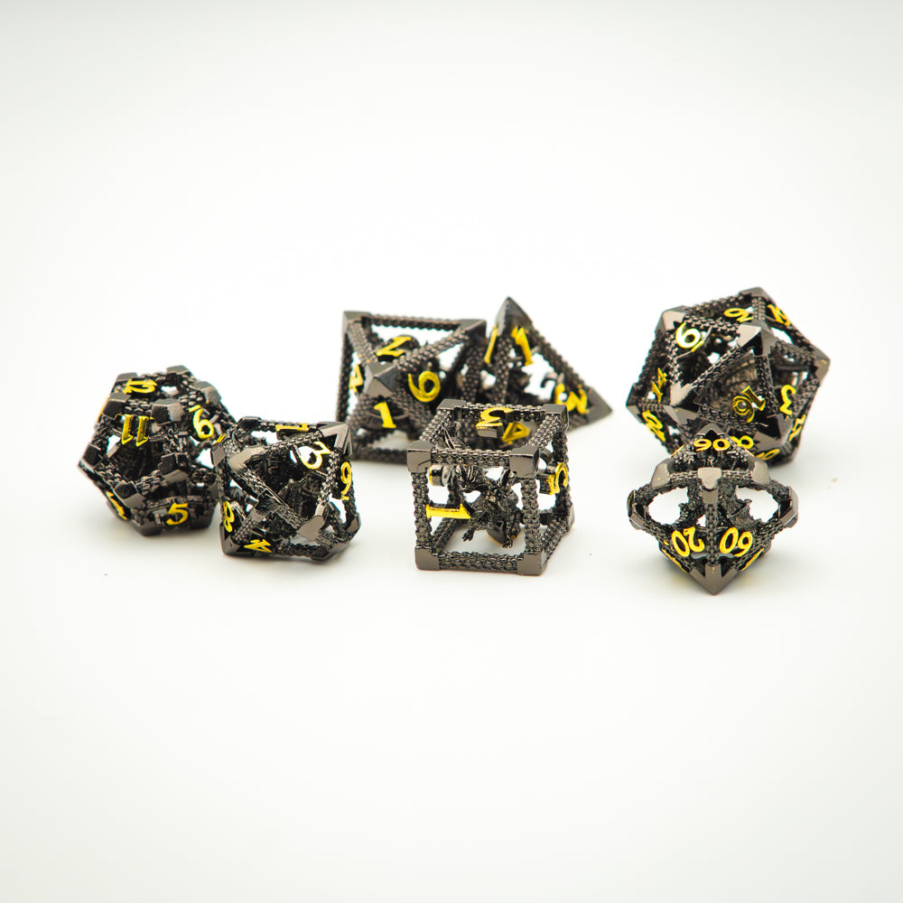 Caged Dragon Hollow Metal Dice