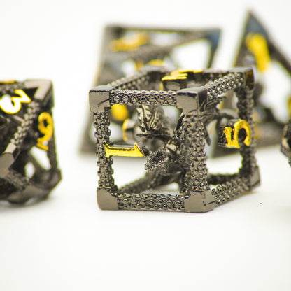 Caged Dragon Hollow Metal Dice