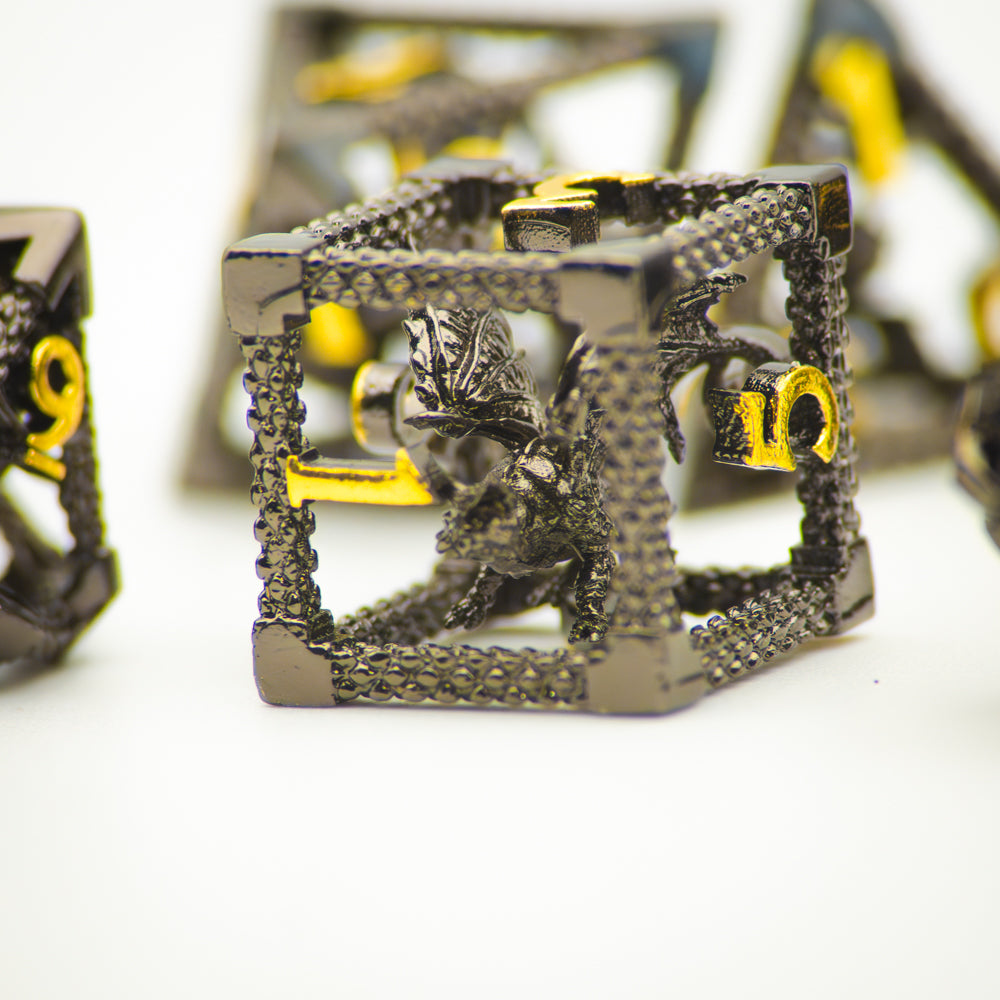 Caged Dragon Hollow Metal Dice