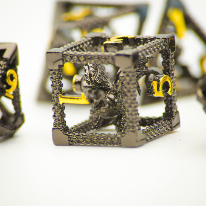 Caged Dragon Hollow Metal Dice