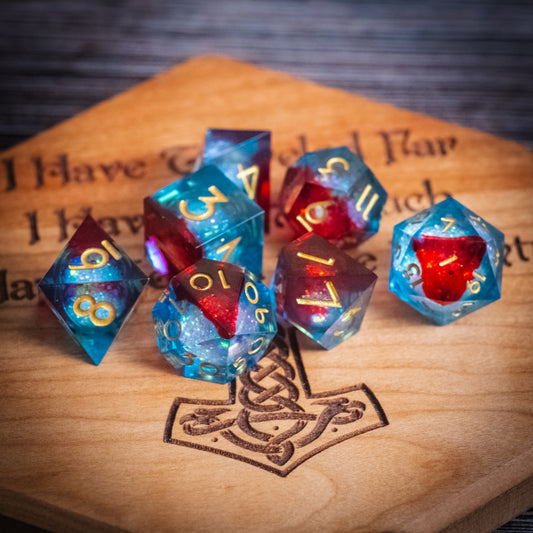 Water and Wine Liquid Core Dice Set