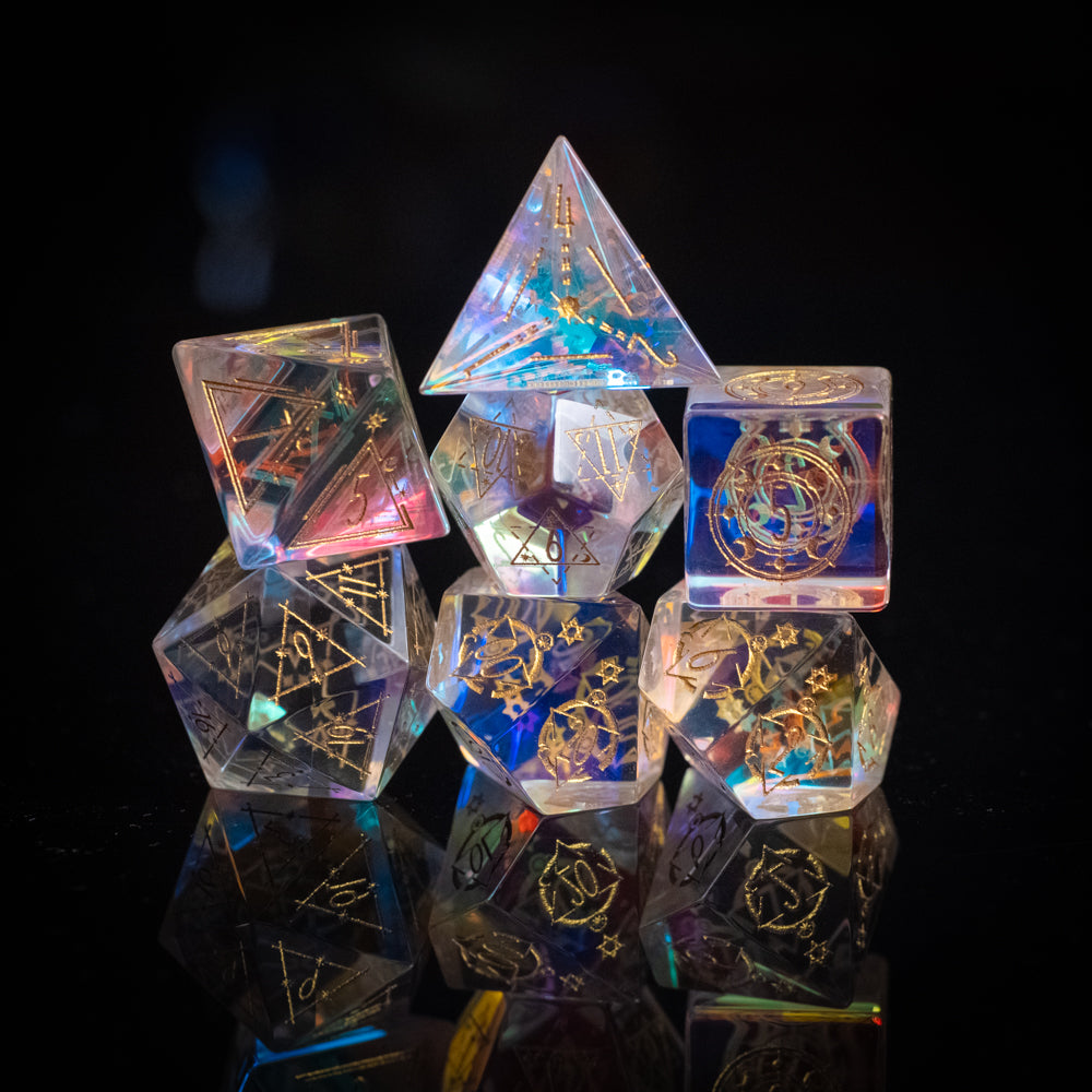 Arcane Prismatic Glass Dice Set