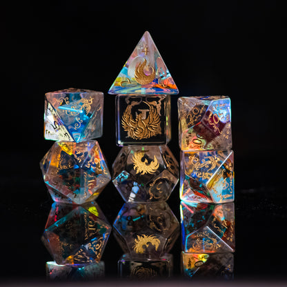 Phoenix Prism Glass Dice Set