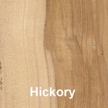 Wooden surface with 'Hickory' label