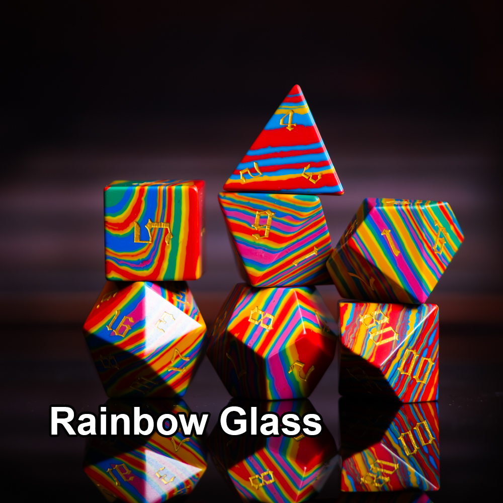 NEW Rainbow Glass Dice