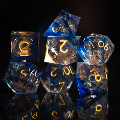 Gold Dust Liquid Core Dice Set