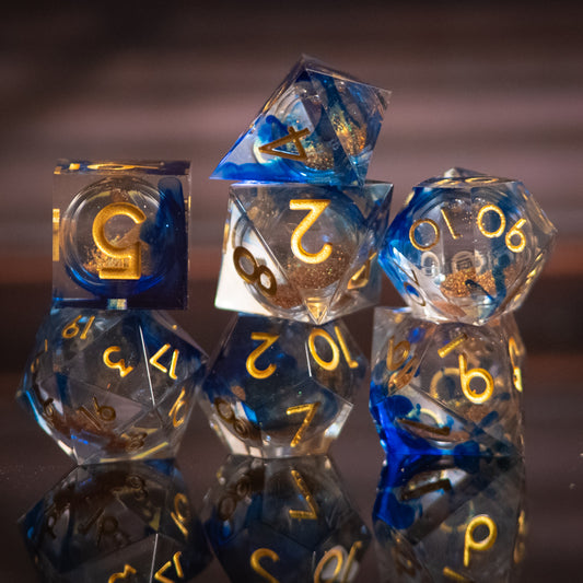 Gold Dust Liquid Core Dice Set