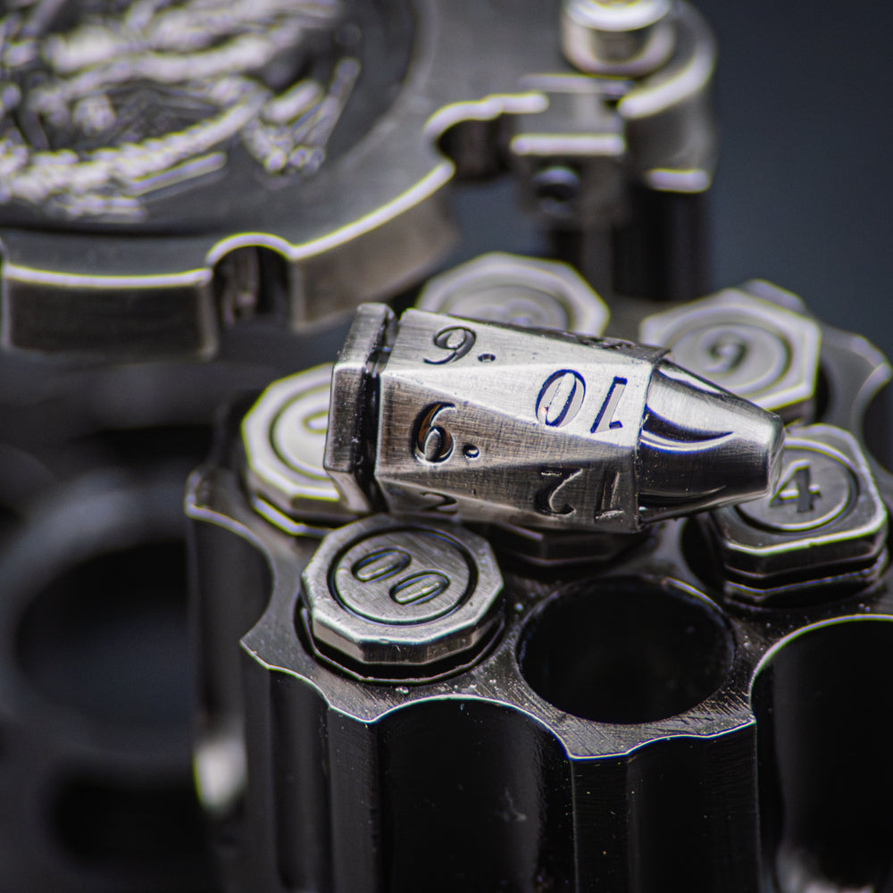 Silver Revolver Dice Set