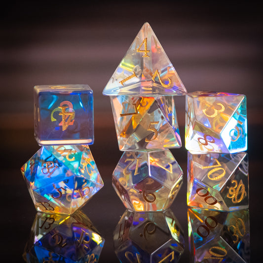 Iridescent Glass Dice Set